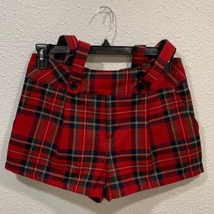 Forever21 Plaid Overall Shorts Size M